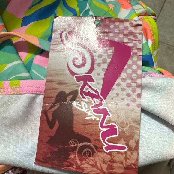 Kanu Surf Beach Sport 1-Piece Swimsuit, Riza Tropical Bright Colors Size 16 - Picture 6 of 6